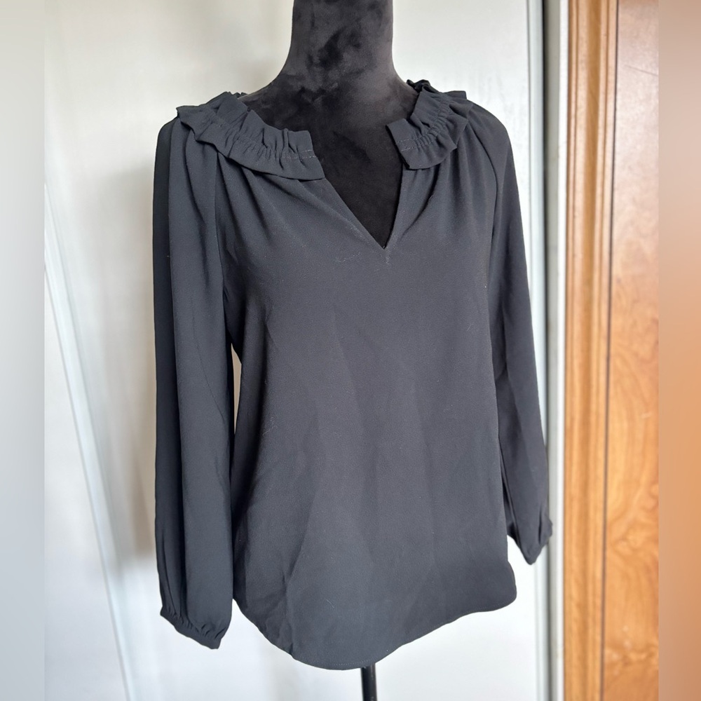 J. Crew Blouse Women’s XXS Black Long Sleeve Workwear Office Wear Back To Office